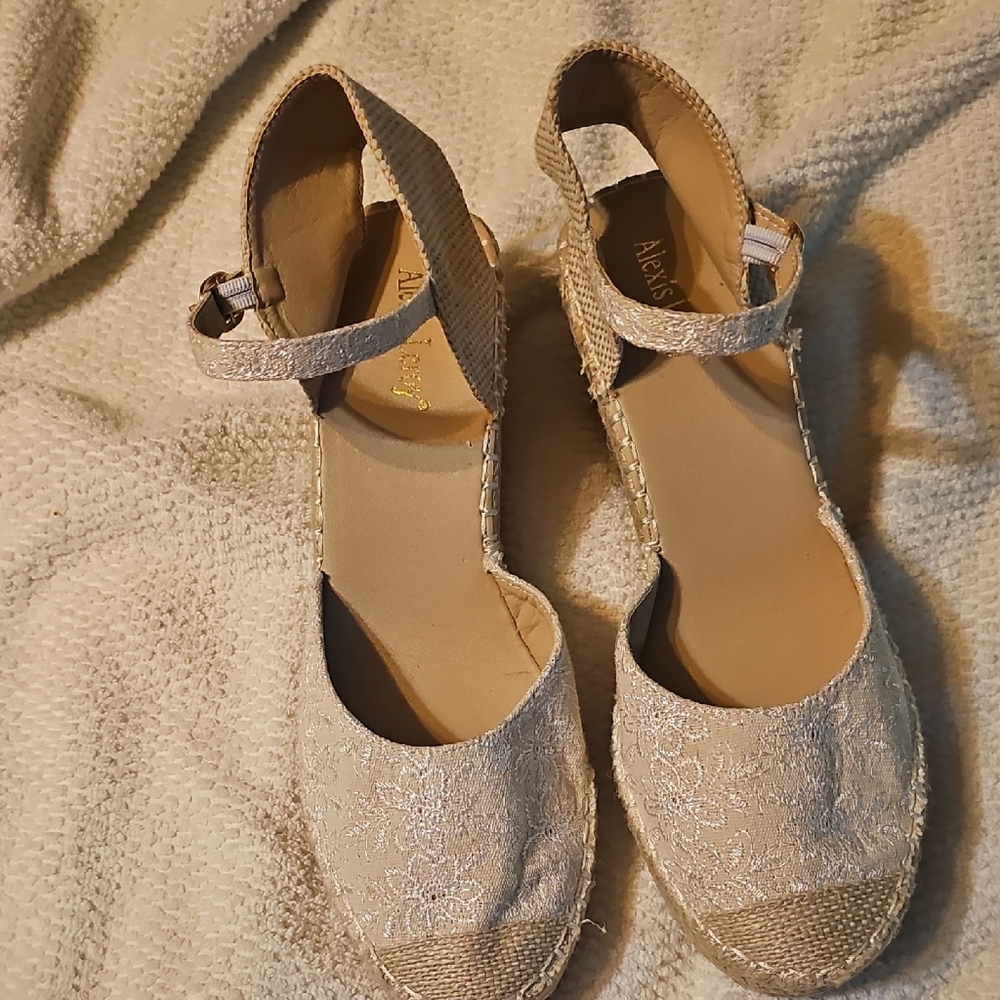 Alex Marie Cream Espadrille Wedges